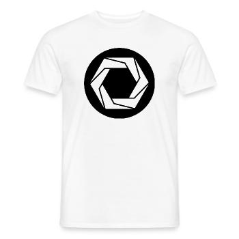 Symbole d’ouverture géométrique - T-shirt homme - blanc - Devant - AI Model Male 178 dark (178cm)