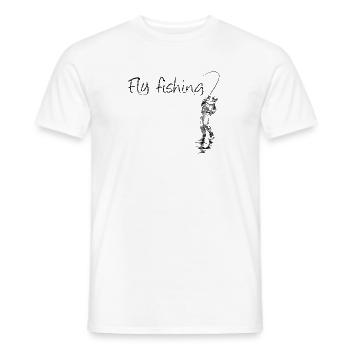 Fly fishing - Men's T-Shirt - white - Front - AI Model Male 178 dark (178cm)