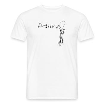 Fly fishing - Men's T-Shirt - white - Front - AI Model Male 178 dark (178cm)