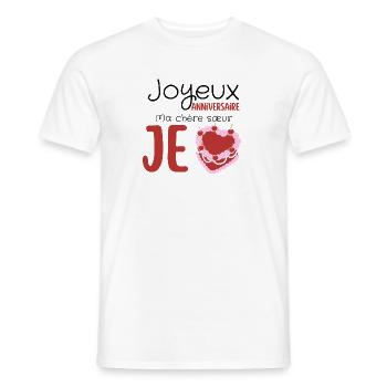 Joyeux anniversaire  - T-shirt homme - blanc - Devant - AI Model Male 178 dark (178cm)
