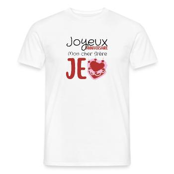 Happy birthday brother - Men's T-Shirt - white - Front - AI Model Male 178 dark (178cm)