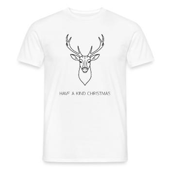 Have a Kind Christmas – Hirsch Fine Line - Männer T-Shirt - Weiß - Vorne - AI Model Male 178 dark (178cm)
