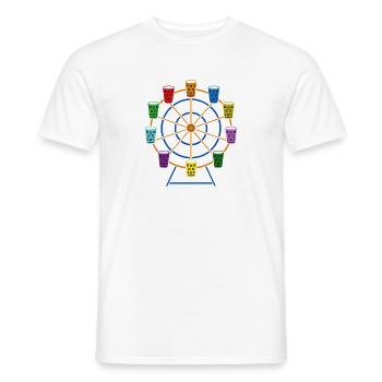 Grande roue Pop Art – Fête du vin Dubbeglas Wurstmarkt - T-shirt homme - blanc - Devant - AI Model Male 178 dark (178cm)