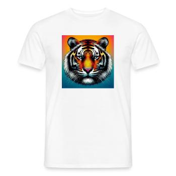 tiger - Men's T-Shirt - white - Front - AI Model Male 178 dark (178cm)