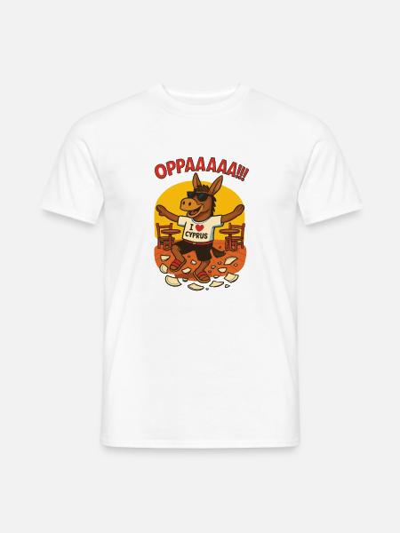 Lustiger Esel mit Zypern-Inschriften - Männer T-Shirt - Weiß