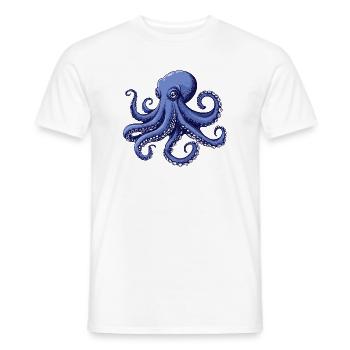Motif de poulpe au goût de mer - T-shirt homme - blanc - Devant - AI Model Male 178 dark (178cm)