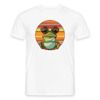 Casual frog sunglasses design - Men's T-Shirt - white - Front - AI Model Male 178 dark (178cm)