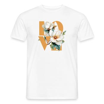 Elegantes Magnolien-Blumen-Design - Männer T-Shirt - Weiß - Vorne - AI Model Male 178 dark (178cm)