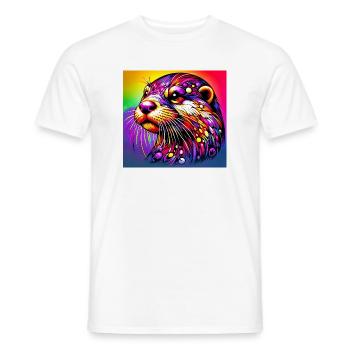 loutre - T-shirt homme - blanc - Devant - AI Model Male 178 dark (178cm)