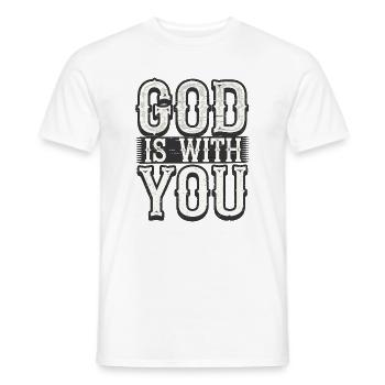 Inspirational Christian Quote, God is with You - Men's T-Shirt - white - Front - AI Model Male 178 dark (178cm)