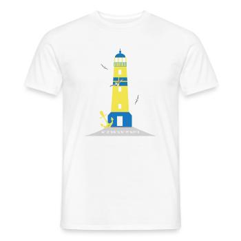 Leuchtturm mit Anker und Möwen - Männer T-Shirt - Weiß - Vorne - AI Model Male 178 dark (178cm)
