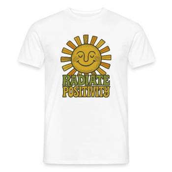 Radiate Positivity Sun Illustration - Men's T-Shirt - white - Front - AI Model Male 178 dark (178cm)