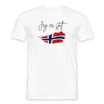 Norway  - T-shirt homme - blanc - Devant - AI Model Male 178 dark (178cm)