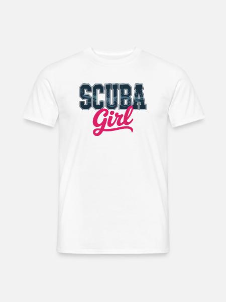 Scuba Girl Tauch-Design - Männer T-Shirt - Weiß