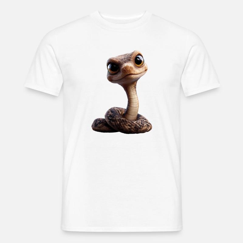 Schlange Python Kobra Klapperschlange Schlangen - Männer T-Shirt - Weiß