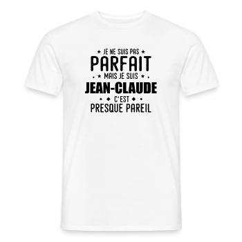 Jean-Claude: authentic, imperfect, top, proud - Men's T-Shirt - white - Front - AI Model Male 178 dark (178cm)