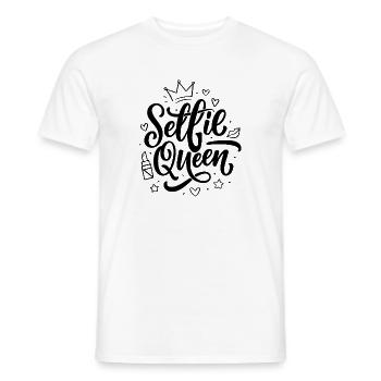 Selfie Queen – Funny Motif for Social Media Fan - Men's T-Shirt - white - Front - AI Model Male 178 dark (178cm)