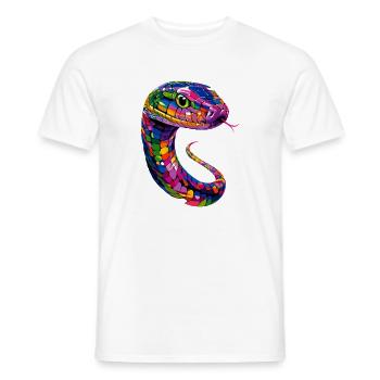 snake, python, cobra, rattlesnake, snakes - Men's T-Shirt - white - Front - AI Model Male 178 dark (178cm)