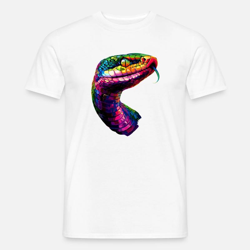 Schlange Python Kobra Klapperschlange Schlangen - Männer T-Shirt - Weiß