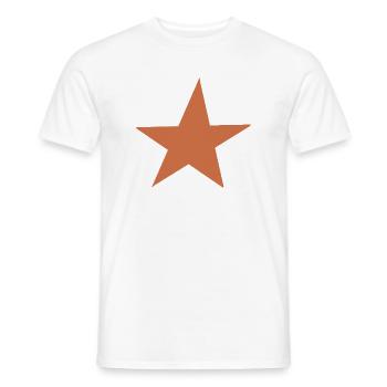 Design d’étoile orange - T-shirt homme - blanc - Devant - AI Model Male 178 dark (178cm)