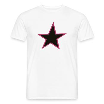 Bordure rose Étoile Design - T-shirt homme - blanc - Devant - AI Model Male 178 dark (178cm)