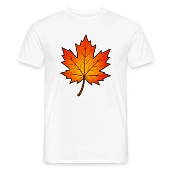Herbstlicher Ahornblatt-Print - Männer T-Shirt - Weiß - Vorne - AI Model Male 178 dark (178cm)
