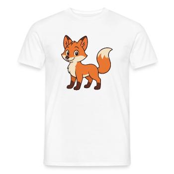 Cute cartoon fox for kids clothes - Men's T-Shirt - white - Front - AI Model Male 178 dark (178cm)