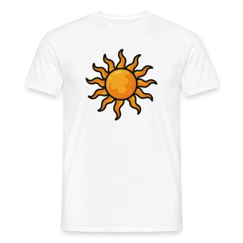 Vivid sun with artistic surface - Men's T-Shirt - white - Front - AI Model Male 178 dark (178cm)