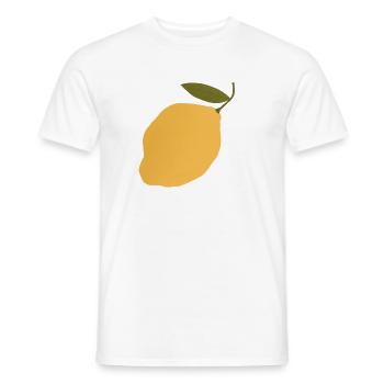 Lemon Botanical Illustration T-Shirt - Men's T-Shirt - white - Front - AI Model Male 178 dark (178cm)