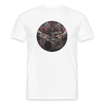 Gorilla Rockband mit Trommeln - Männer T-Shirt - Weiß - Vorne - AI Model Male 178 dark (178cm)
