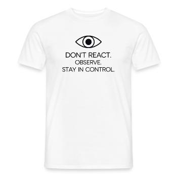 Minimalist Eye Illustration with Powerful Message  - Men's T-Shirt - white - Front - AI Model Male 178 dark (178cm)