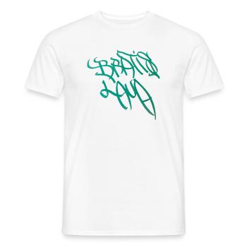 Conception de calligraphie graffiti à Bratislava - T-shirt homme - blanc - Devant - AI Model Male 178 dark (178cm)