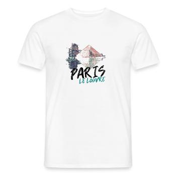 Architektonische Ikone des Pariser Louvre: Pyramide - Männer T-Shirt - Weiß - Vorne - AI Model Male 178 dark (178cm)