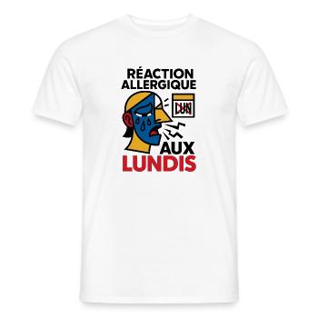 Expression de Réaction Allergique Lundi - T-shirt homme - blanc - Devant - AI Model Male 178 dark (178cm)