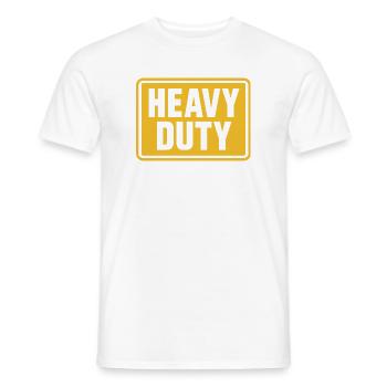 Heavy Duty Construction Warning Sign - Men's T-Shirt - white - Front - AI Model Male 178 dark (178cm)
