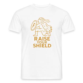 Empowered Shield Illustration - Men's T-Shirt - white - Front - AI Model Male 178 dark (178cm)