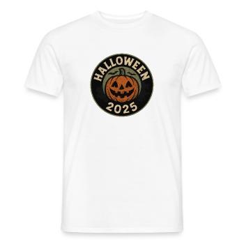 Halloween Kürbis Motiv 2025 - Männer T-Shirt - Weiß - Vorne - AI Model Male 178 dark (178cm)