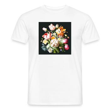 Elegante Pastellblumenkomposition alter Meister - Männer T-Shirt - Weiß - Vorne - AI Model Male 178 dark (178cm)