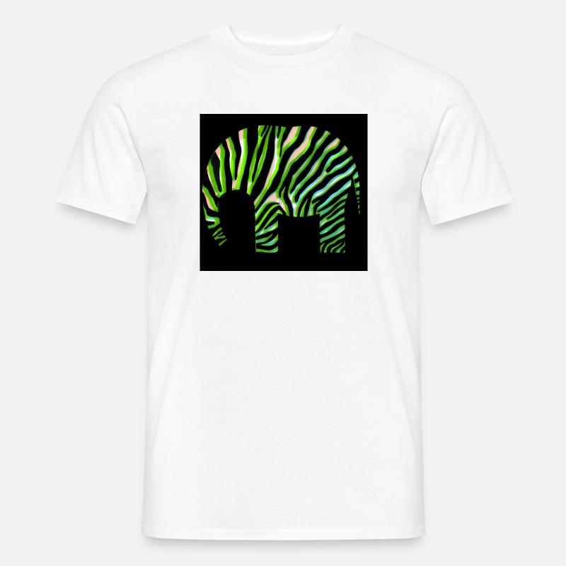 Grünes Zebra Print Abstraktes Design - Männer T-Shirt - Weiß
