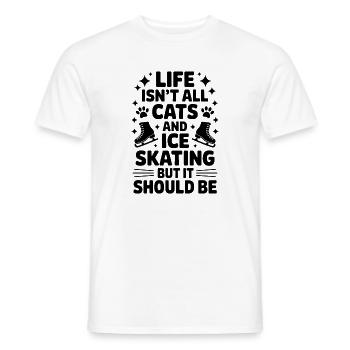 Chat de patinage sur glace Cadeau de patin à glace amusant - T-shirt homme - blanc - Devant - AI Model Male 178 dark (178cm)