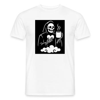 Sensenmann Kaffeetasse Design - Männer T-Shirt - Weiß - Vorne - AI Model Male 178 dark (178cm)