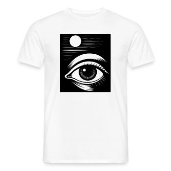 Eye Moon Night Art Illustration - Men's T-Shirt - white - Front - AI Model Male 178 dark (178cm)