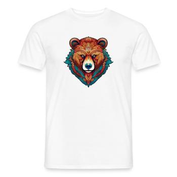 Farbenfroher Tribal Bärenkopf - Männer T-Shirt - Weiß - Vorne - AI Model Male 178 dark (178cm)