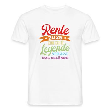Pension 2026 Gift – Legend leaves the premises - Men's T-Shirt - white - Front - AI Model Male 178 dark (178cm)