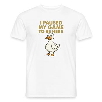 Motif de canard humoristique pour les joueurs - T-shirt homme - blanc - Devant - AI Model Male 178 dark (178cm)