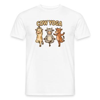 Kuh Yoga Illustration - Männer T-Shirt - Weiß - Vorne - AI Model Male 178 dark (178cm)