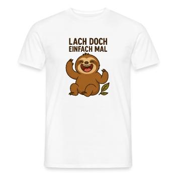 paresseux rieur avec drôle dicton humoristique - T-shirt homme - blanc - Devant - AI Model Male 178 dark (178cm)