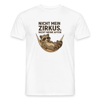 Raccoon Design Hammock Circus Funny Sayings - Men's T-Shirt - white - Front - AI Model Male 178 dark (178cm)