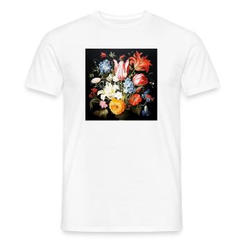 Blumenbouquet im Barockstil flämisch alte Meister - Männer T-Shirt - Weiß - Vorne - AI Model Male 178 dark (178cm)