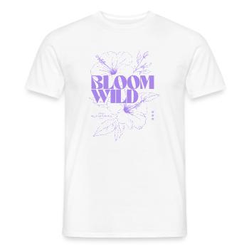 Bloom Wild Botanische Illustration - Männer T-Shirt - Weiß - Vorne - AI Model Male 178 dark (178cm)